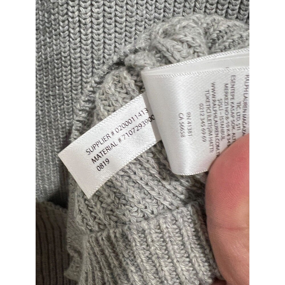 Polo Ralph Lauren Cotton Chunky Knit Shawl Collar Cardigan Gray Men’s Sz L - Picture 7 of 9